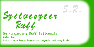 szilveszter ruff business card